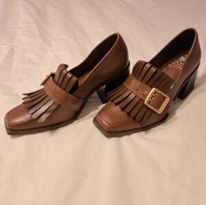 Vince Camuto Leather Fringe Loafers
